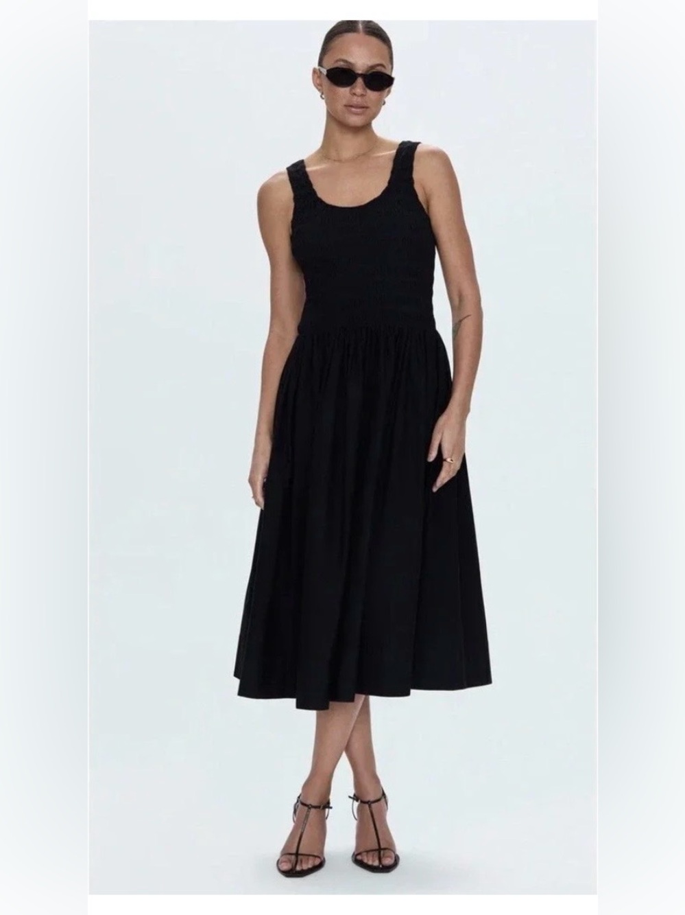 Sincerely Jules Elegant Smocked Midi Dress